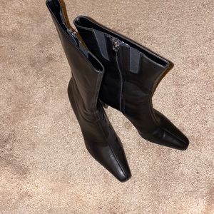 Indeed black leather fashion boots